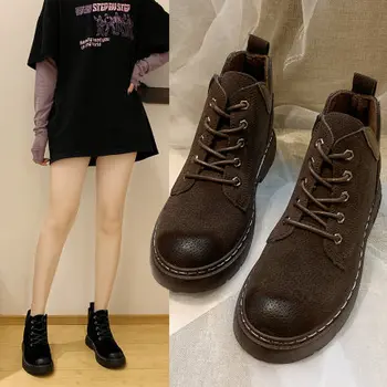 

Martin boots female British style small man increased thick bottom 2020 autumn new wild handsome retro short boots