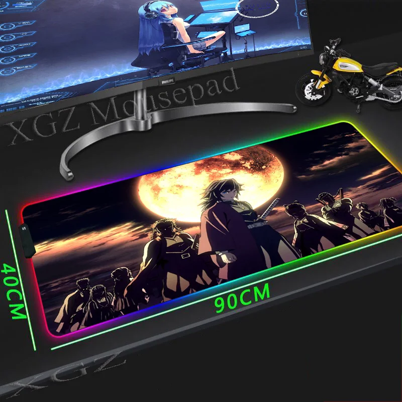 XGZ большой RGB коврик для мыши черный замок край Япония аниме меч мальчик компьютер персональный настольный коврик скорость резиновая нескользящая для Csgo