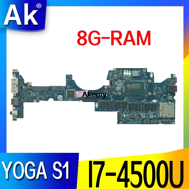 ZIPS1 LA A341P материнская плата для ноутбука Lenovo ThinkPad YOGA S1 оригинальная 8G RAM I7