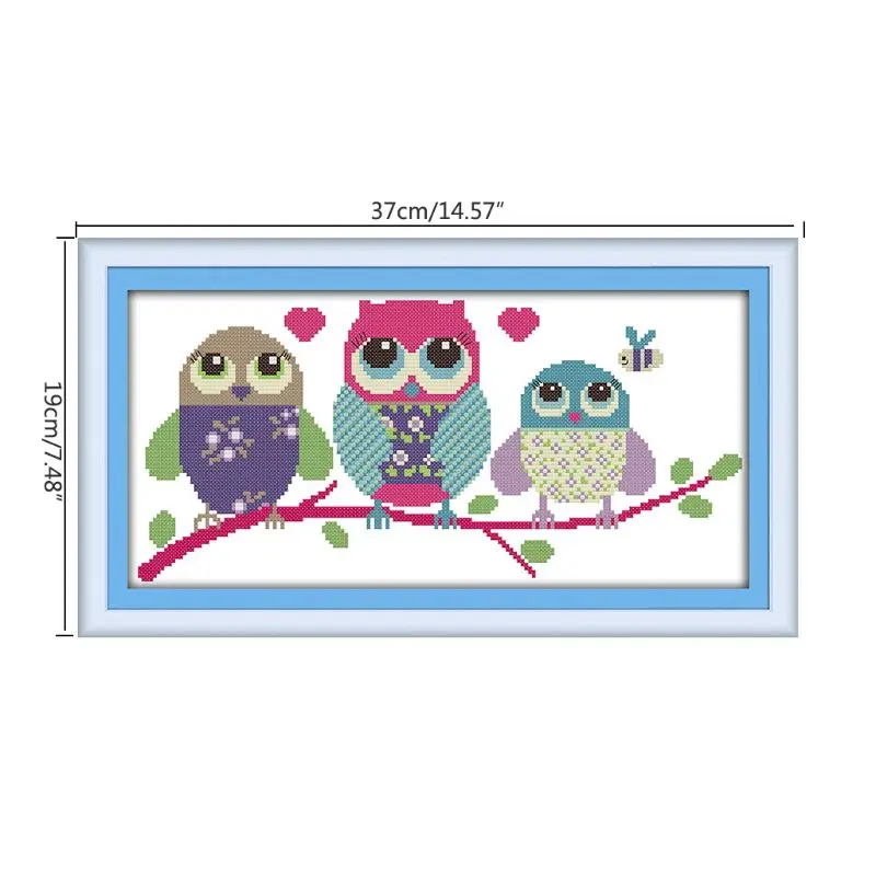 

Cartoon Owl DIY Handmade Needlework Counted 14CT Printed Cross Stitch Embroidery Kit Set Home Decoration Q6PE