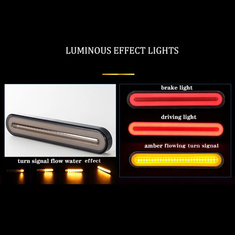 100 LED guide Trailer Truck Brake Light Waterproof Neon 3 in 1 Halo Ring Tail Brake Stop Light Flowing Turn Signal Light Lamp