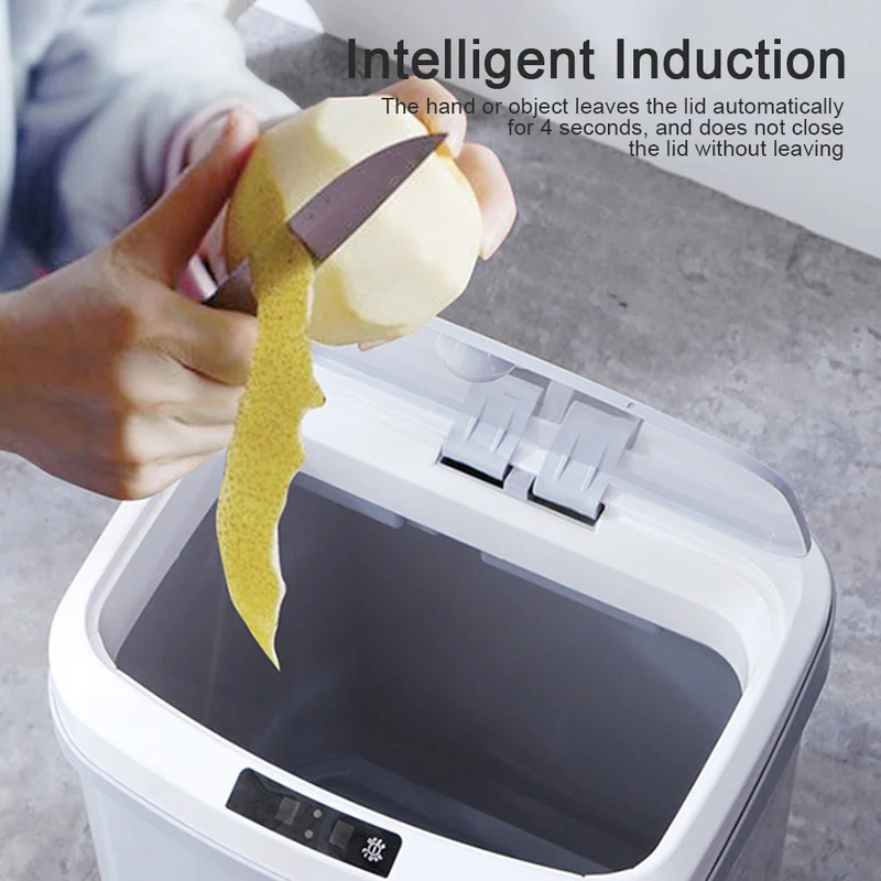 

Lazy Intelligent Sensor Trash Can Kitchen Waste Container with Cover Household Automatic Opening and Closing Creative Charging