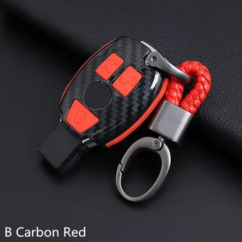 

PVC Carbon Fiber Silicone Key Case shell For Mercedes Benz A180 A200 A260 W203 W210 W211 AMG W204 C E S CLS CLK CLA SLK Classe