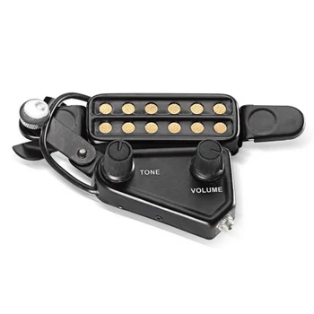 

12-hole Acoustic Guitar Sound Hole Pickup Magnetic Transducer with Tone Volume Controller Audio Cable``
