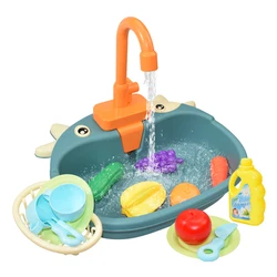 Jouets d'évier de cuisine pour enfants, Simulation de lave vaisselle électrique, Mini cuisine, ensemble de jeux de rôle pour enfants, jouets pour filles 
