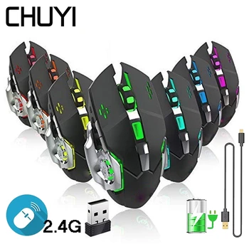 

Wireless Rechargeable Gaming Mouse Sem Fio Backlight Optical Silent 1800DPI USB 2.4G Mice Game Mause For Overwatch Gamer Dota 2