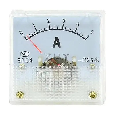 

DC 0-5A Dial Analog Panel Meter Ammeter 91C4 Type Class 2.5 Accuracy