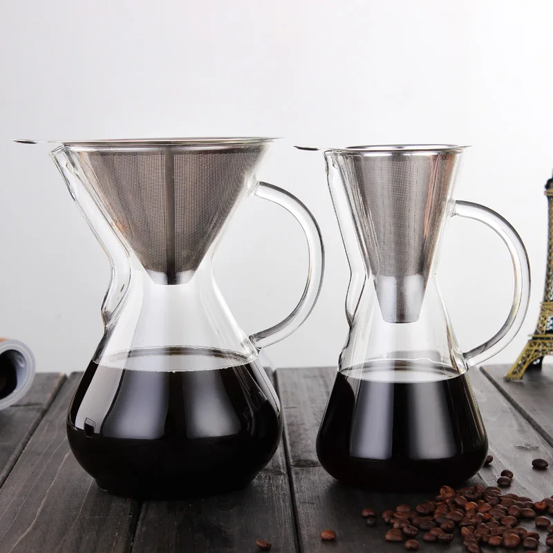 

Heat-Resistant Borosilicate Glass Coffee Pot Filter Cafe Maker Coffee Infuser Hand Drip Pot Coffee Pitchers Sharing Pot