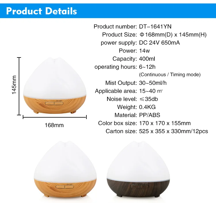 Умный аромадиффузор эфирных масел WIFI холодный туман увлажнитель RGB LED Настольная