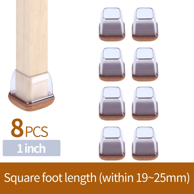 Upgraded Chair Leg Protector Covers Pads For Hardwood Furniture Floor Protectors Caps Sock Round Square Feet Protection Non Slip Rectangle 19-25mm