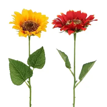 

10 Pcs Artificial Sunflowers Simulation Leaf Long Stems Faux Bouquet Home Decor 67JB