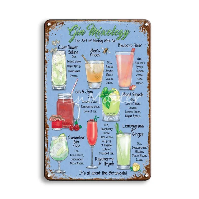 Coffee Cocktail Art Poster Vintage Metal Sign Gift Shabby Chic Beer Tin Plate Signs Irish Pub Cafeteria Kitchen Home Decor 10435