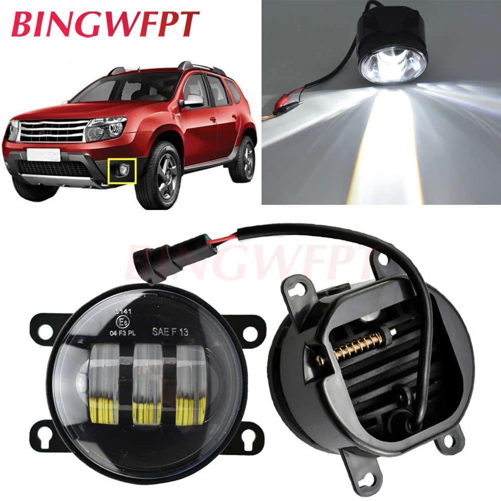 2 светодиодный ные Противотуманные фары для Renault Duster Dacia Logan Sandero 2004-2015 Megane Saloon LM 2003 ~