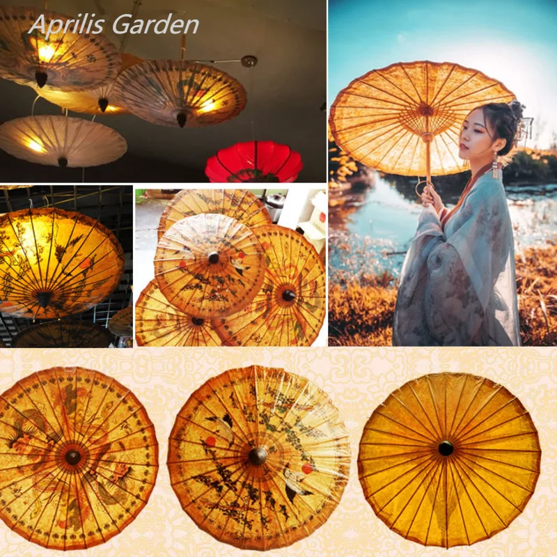 Handmade Ethnic Oil Paper Parasol Umbrella Antique Chinese Style for Decor Photography Props Dance Qipao Hanfu Thailand mini umbrella folding umbrella wind resistant umbrella paper umbrella