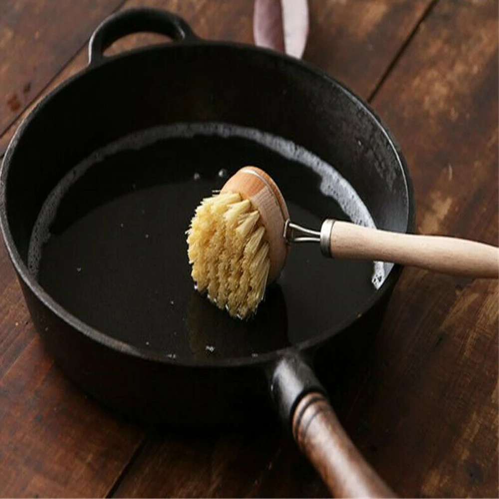 Кухонная Чистящая Щетка из дерева, с длинной ручкой щетка для мытья посуды