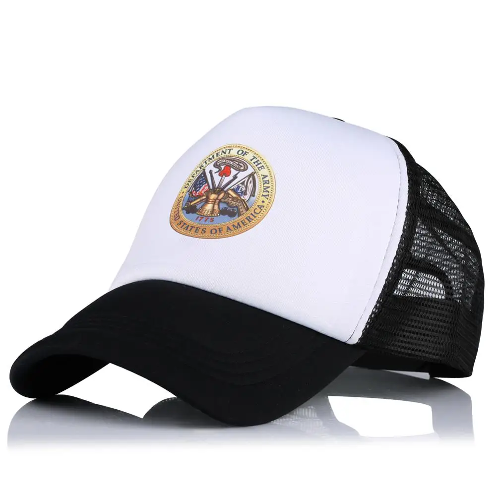 

Women Summer America Army Icon Print Men Baseball Cap New 2020 Hip Hop Snapback Black Dad Hat Unisex Fishing Mesh Bone Visor