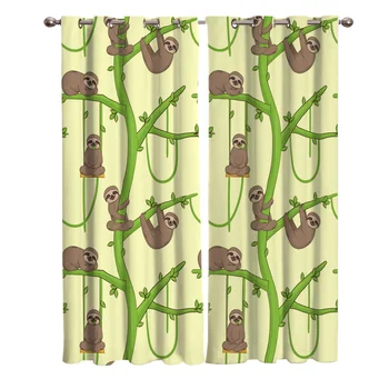 

Slender Loris Sloth Animals Window Curtains Curtains for Living Room Decorative Items Living Room