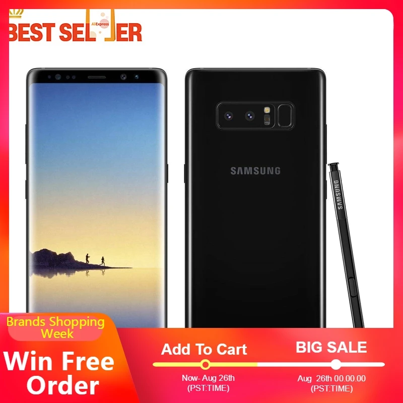 Оригинальный samsung Galaxy Note 8 N950F 4G LTE мобильный телефон 6 Гб 64 двойной задний 12.0MP 3