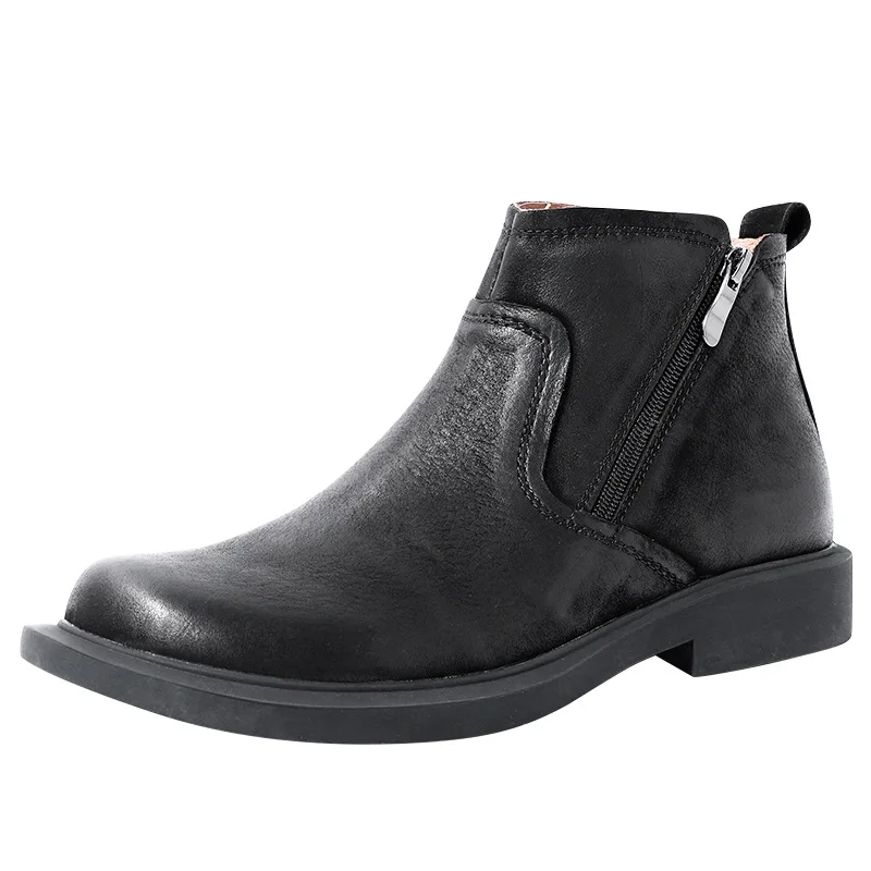 

Winter Chelsea Boots Mens short boots British high top High Quality Genuine Leather desert boots men cowhide mens dress boots