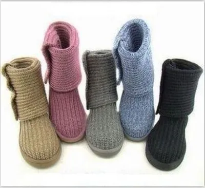 Preise 2019 neue Wolle Booties Koreanische Welle Stricken Dicke Wolle Schnee Stiefel Frauen