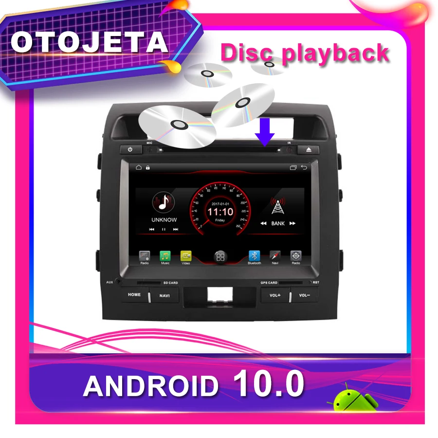 OTOJETA Автомобильный DVD Android 10,0 Автомобильный gps для TOYOTA LANDCRUISER LC200 автомобильный Радио мультимедийная лента рекордер bluetooth навигация