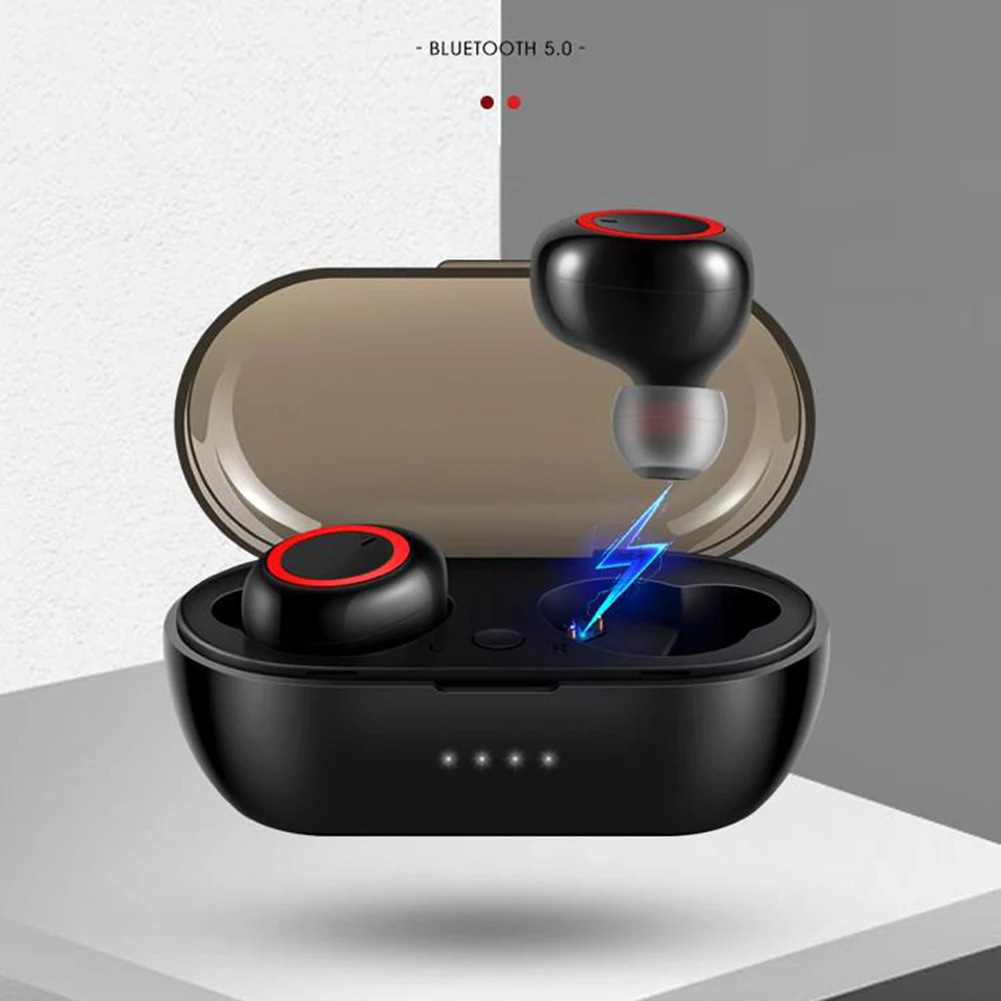 Наушники-вкладыши TWS Bluetooth мини Беспроводной наушники-вкладыши гарнитура 1-к-2 близнецов стерео наушники цифровой Шум снижение вкладыши с зарядным отсеком