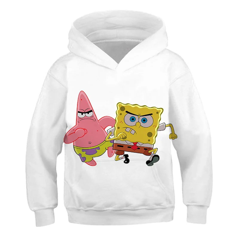 2021/22New Spongebob-Hoodie Kids Long Sleeve Hoodie Cartoon Boy Girls Casual Personality Hoodie 4-14T best hoodie for boy