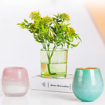 

Nordic Contracted Vaporous Frosted Glass Flower Vase Home Decoration Modern Art Flower Plant Holder Desk Hydroponics Room Decor