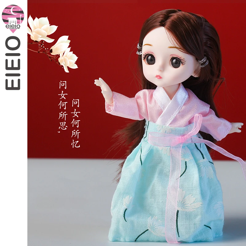 EIEIO Chinese style 1/12 bjd dolls for girls dress ancient costume clothes Kawaii Soft  interactive Toys for KIDS children  Gift