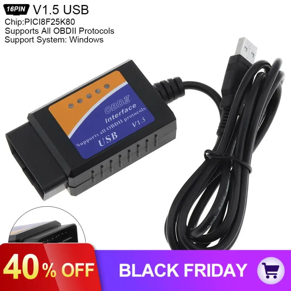 ELM327 V1.5 PICI8F25K80 супер мини USB сканер беспроводной интерфейс OBDII OBD2 авто код читателей диагностический инструмент