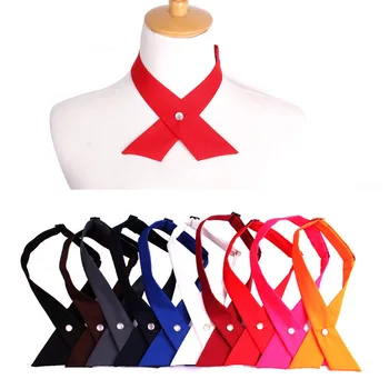 

TagerWilen Cross Bow Ties for Men & Women Solid Business Casual Cross Tie Formal Dress Men Wedding Metal Collar Cross Bowtie