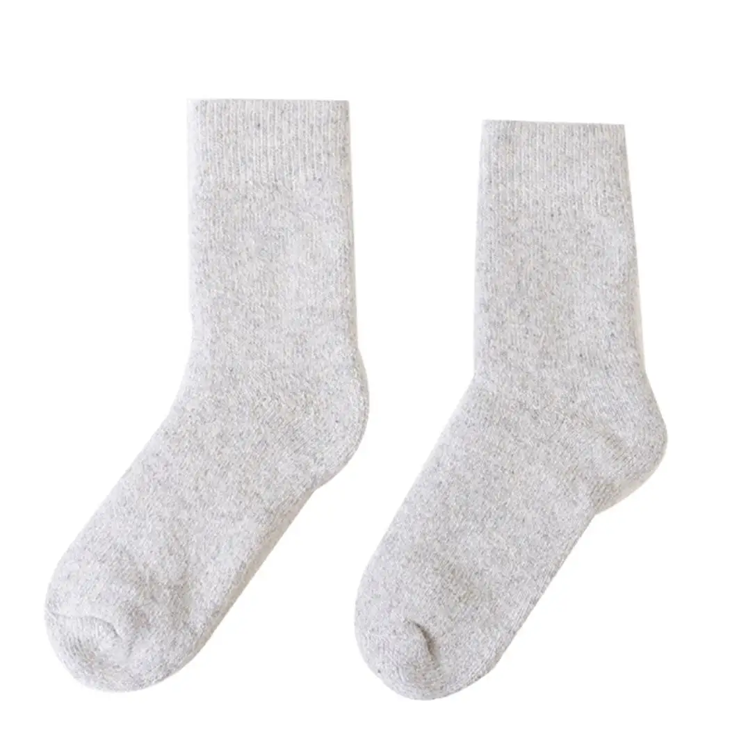 Зимние Утепленные шерстяные носки унисекс; теплые однотонные мягкие носки