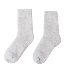Зимние Утепленные шерстяные носки унисекс; теплые однотонные мягкие носки