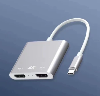 

Type C to Dual HDMI Audio Video Converter Cable Adapter for Macbook Notebook Samsung S8 S9 S10 Note 8 9 10+ to TV HDTV Projector