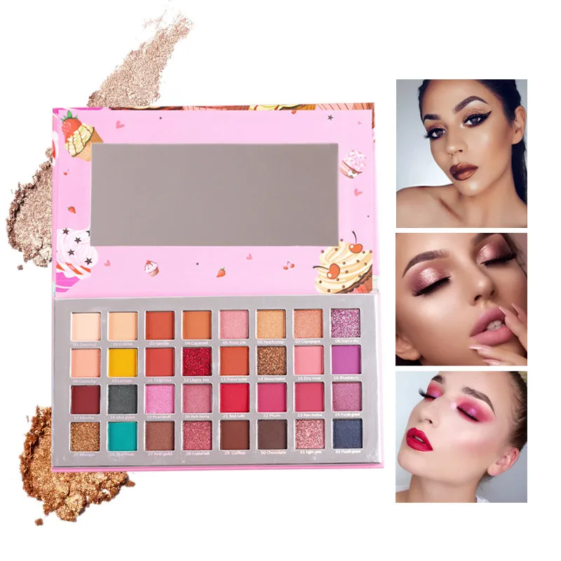 Тени для век beauty Make Up Palette 32 цвета мороженое палитра теней для век водостойкие мерцающие матовые бархатные