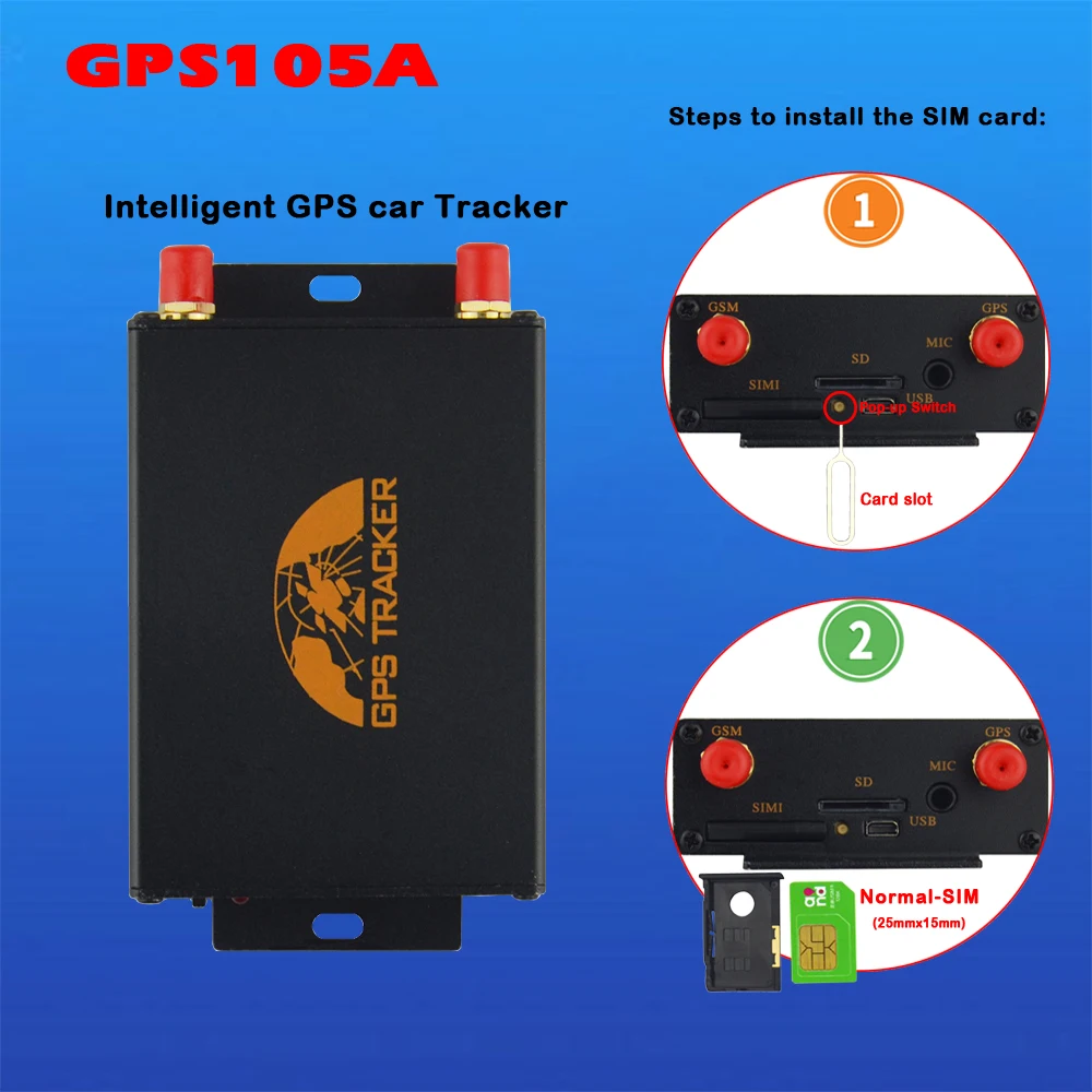 Ограниченная скорость gps-трекер gps 105-A отслеживание онлайн-трекер gps с пультом дистанционного управления обнаружения топлива gps/LBS отслеживание