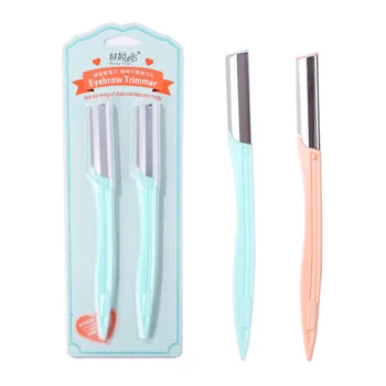 

2PCS Eyebrow Trimmer Face Razor Eyebrow Portable Blades Shaver Knife Hair Remover Set Makeup Eyebrow Profiler Tools