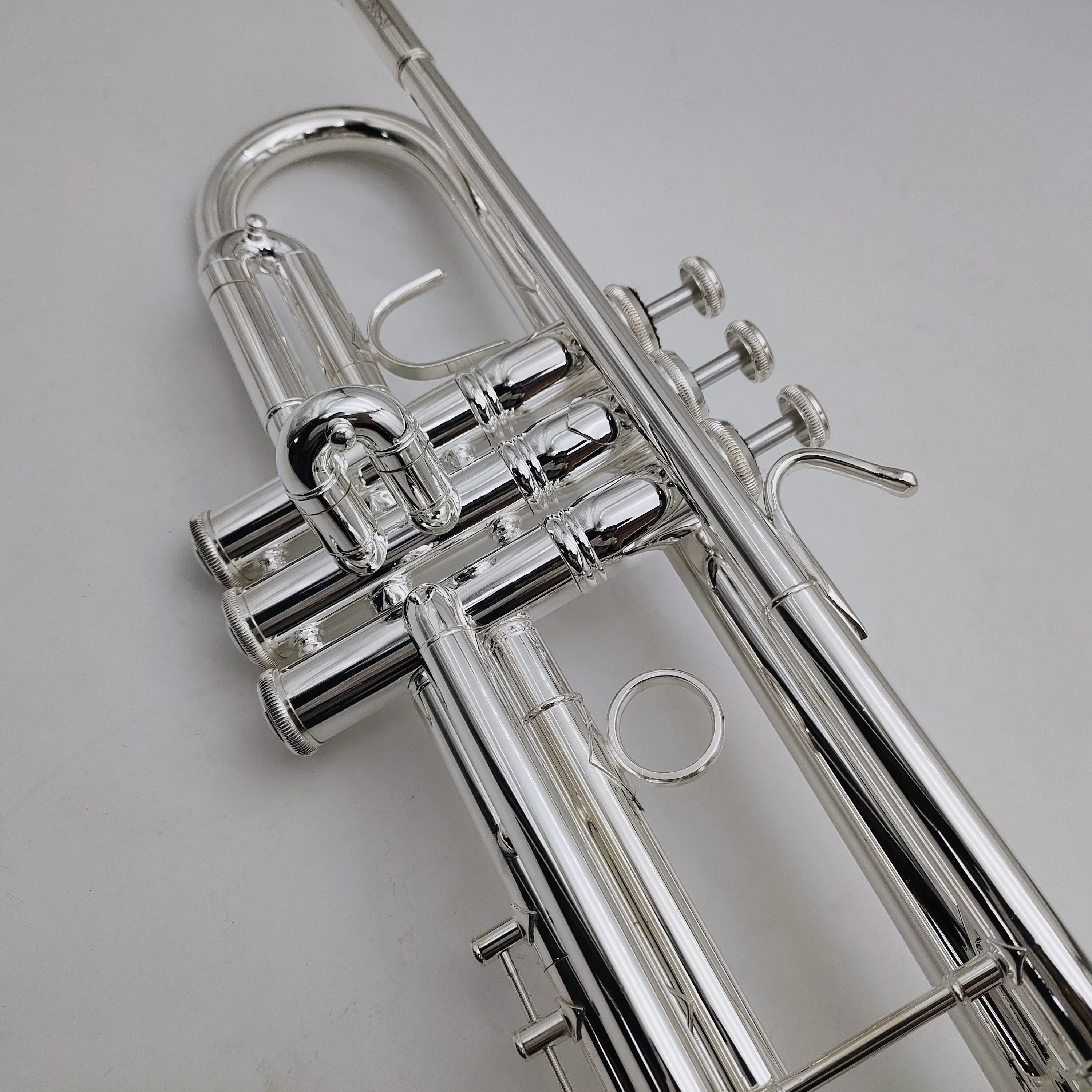 New 180S -37 Bb Flat Small Trumpet Silver Plated Musical Instruments High Quality with Mouthpiece