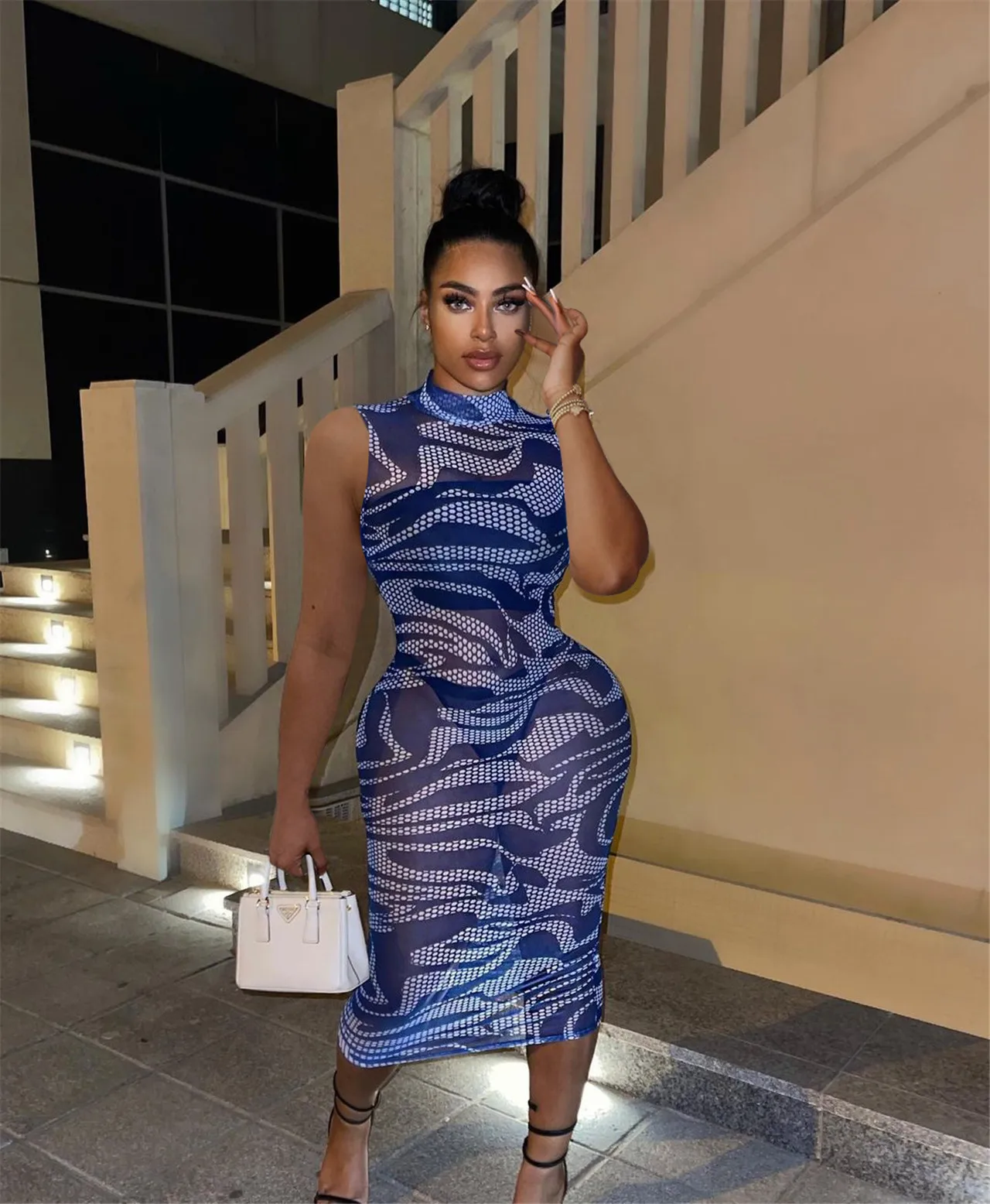 sexy blue party dress