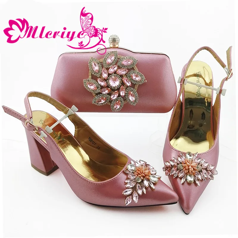 

Italian shoes with matching bag ladies to match shoes and bag Appliques Crystal African shoes and bag set for party