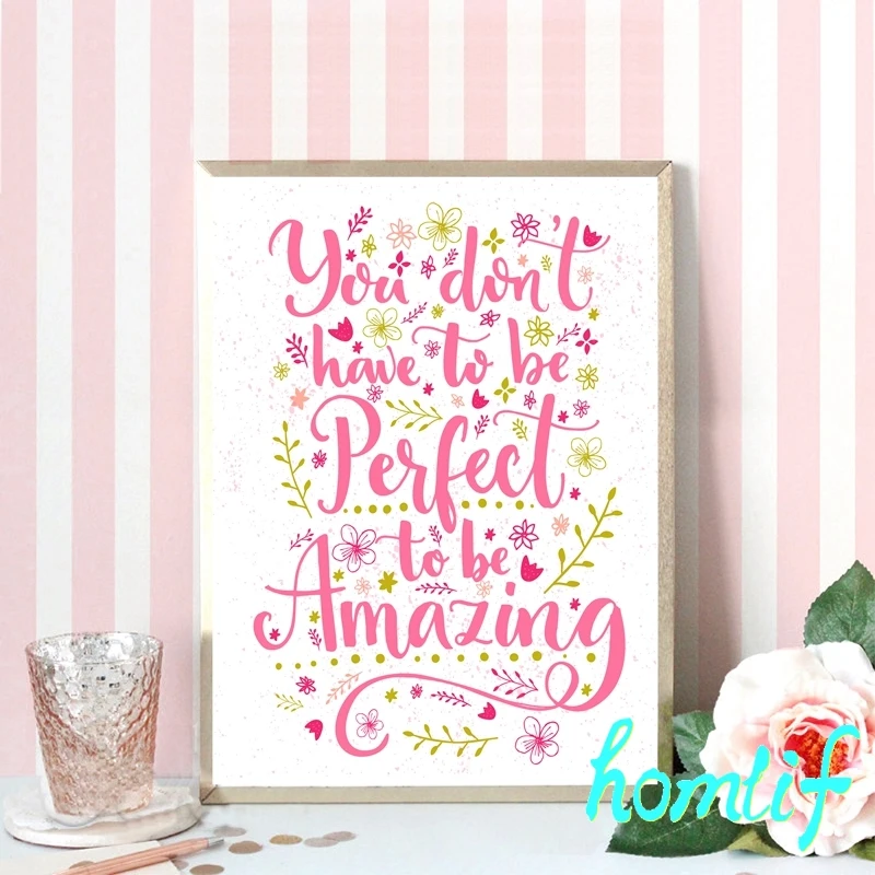 Full Square/Round Drill Diamond Painting Watercolor Pink Flower To Be Amazing Embroidery Cross Stitch New year decor | Дом и сад
