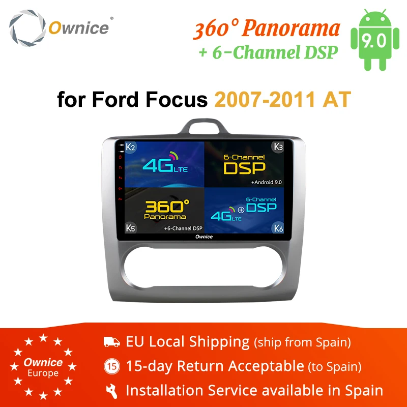 Автомобильный DVD-плеер Ownice Android 9 0 8 ядер 2Din радио 4G SPDIF GPS Navi для Ford Focus 2007-2015 аудио 360