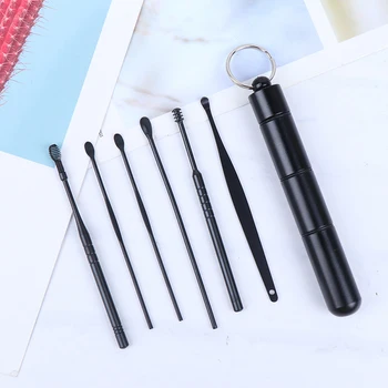 

6pcs/7Pcs Stainless Steel Ear Wax Pickers Earpick Wax Remover Curette Ear Pick Cleaner Ear Cleaner Spoon Care Ear Clean Tool