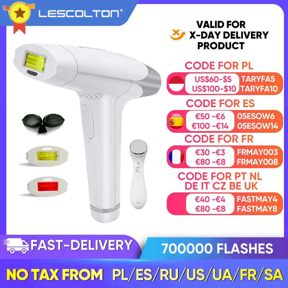 Lescolton 2in1 IPL Laser Hair Removal Machine Laser Epilator Hair Removal Permanent Bikini Trimmer Electric depilador a laser