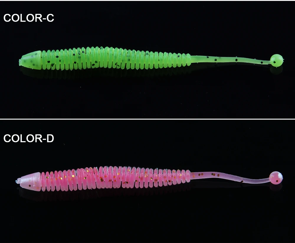 Spinpoler 10 шт. ультра мягкие рыболовные приманки 8 см 1 г длинная приманка Tail Grub искусственная бионическая мутная рыболовные черви Купальники 6 цветов