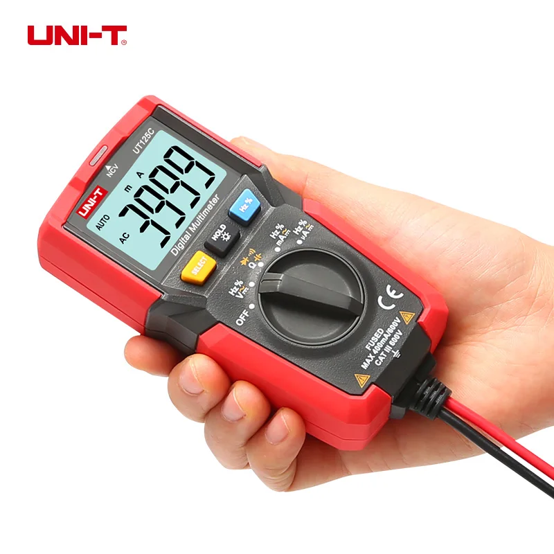 

UT125C handheld pocket digital multimeter AC/DC Voltage tester multimetro uni-t Amp Ohm Cap Hz NCV