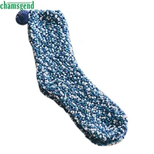 CHAMSGEND/зимние носки; носки в подарочной упаковке для женщин и девочек; теплые женские носки из кораллового флиса; 1 пара; повседневные мягкие теплые хлопковые носки средней длины без пятки