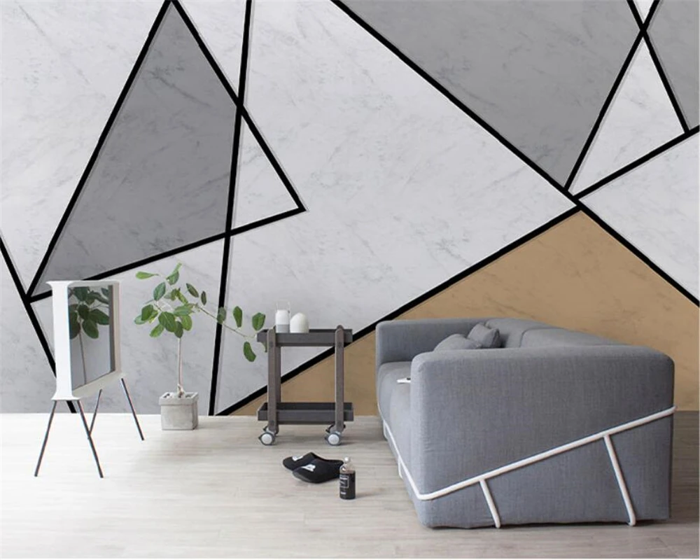 beibehang papel de parede Custom Nordic geometric lines TV modern color matching living room dining room study wallpaper