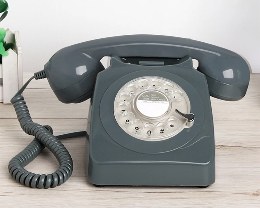 retro antiquado rotativo dial casa telefone com toque mecânico & eletrônico