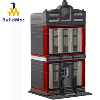 

BuildMoc City Buildings Toys RedWall House Architecture Building Blocks Creator Street View Bricks Educational Toys For Children